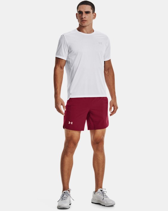 Men's UA Launch SW 7'' WM Shorts in Pink image number 2